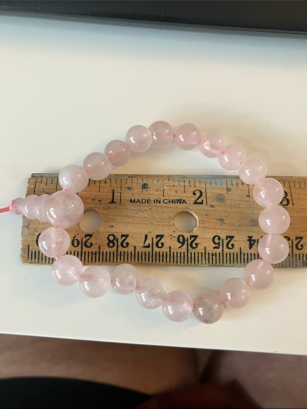 Rose Quartz Beaded Stretch Bracelet - Soft Pink Gemstone